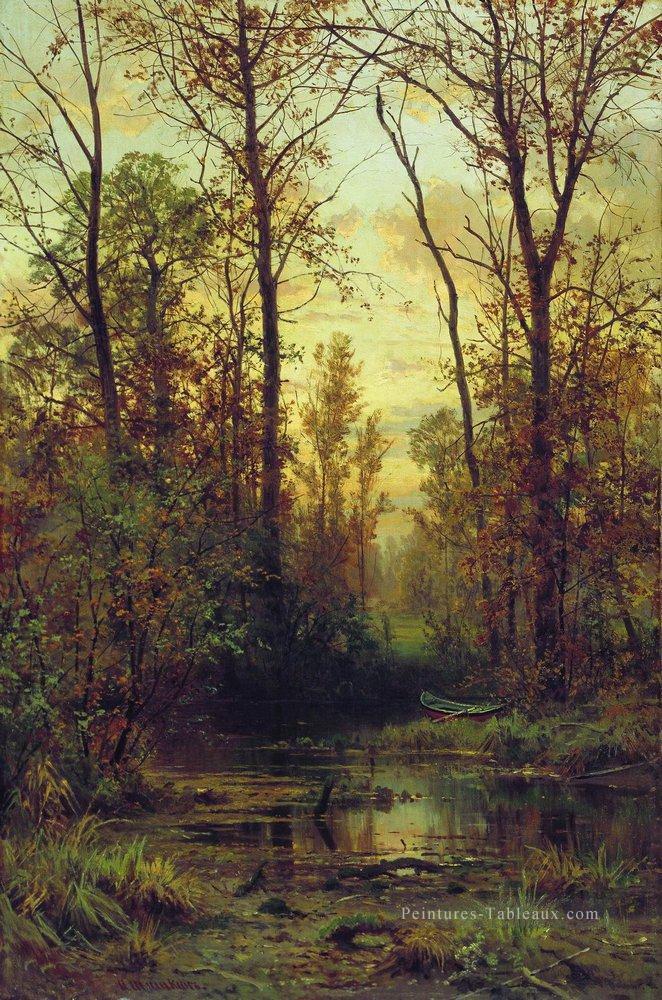 paysage classique d’automne de forêt Ivan Ivanovitch arbres Peintures à l'huile